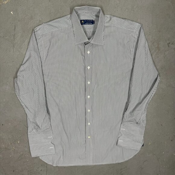 Samuelsohn Thomas Mason Dress Shirt French Cuffs Italy Striped 17 1/2 XL - Picture 2 of 12